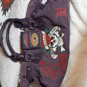 Ed Hardy Purple Jean purse